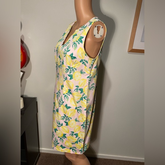 Cynthia Rowley dress lemon print shift dress size 10 - Picture 3 of 7